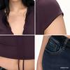 V Neck Slim Crop Tops Lace Camisole Chic Bottoming T-shirt  Streetwear