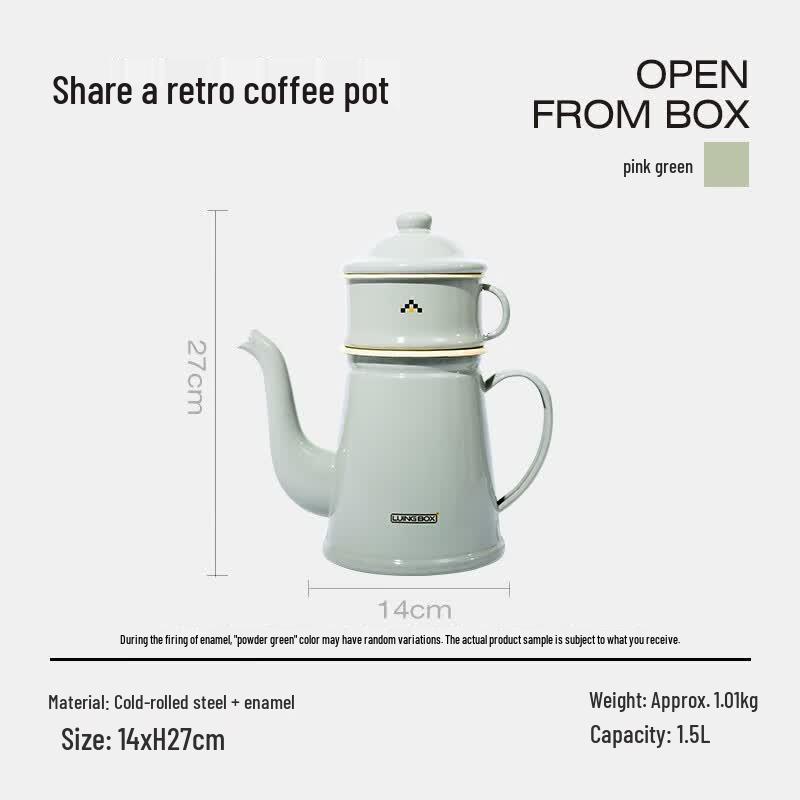 LUING BOX Enamel Camping Kettle and Coffee Pot