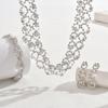 3pcs Women Jewelry Set Rhinestone Earrings Necklace Vracelet Wedding Party Accessories