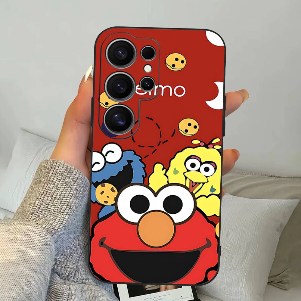 Cartoon S-Sesame S-Street Phone Case For Samsung S 24 Fe 25 Ultra Plus 20 Lite 21 30 22 23 24 22 Ultra 5G Fundas