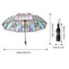 Hand-Painted Vintage Stained Glass Clear Umbrella, Romantic Automatic Folding Sun & Rain Umbrella, Portable Travel Umbrella