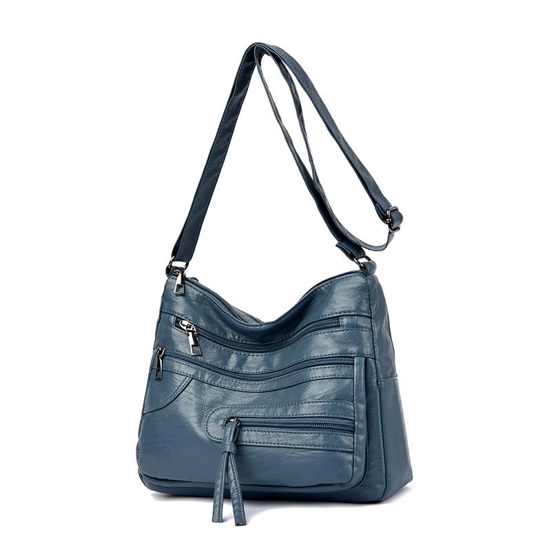 Large Capacity Women's Solid Color Shoulder Bag Multi-Layer Crossbody Bag Multi-Functional Mother Bag