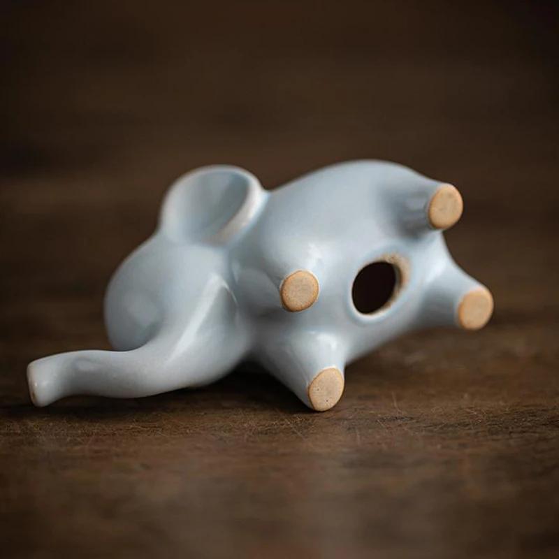 Elephant Mini Ceramic Figurine Desktop Lucky Deer Sculpture Modern Minimalist Decorative Ornaments for Home Office Decor China