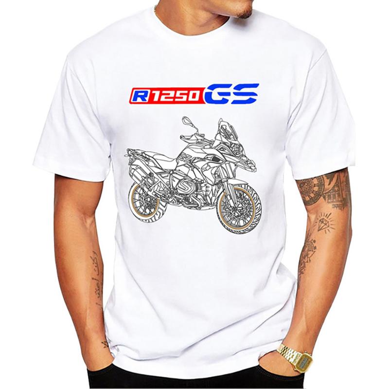 Drive The Classic Motorcycle  1250 R 1250  E30 Printed T-shirt Summer Men's Short Sleeve White Casual Top Hip Hop Boys' Cycl