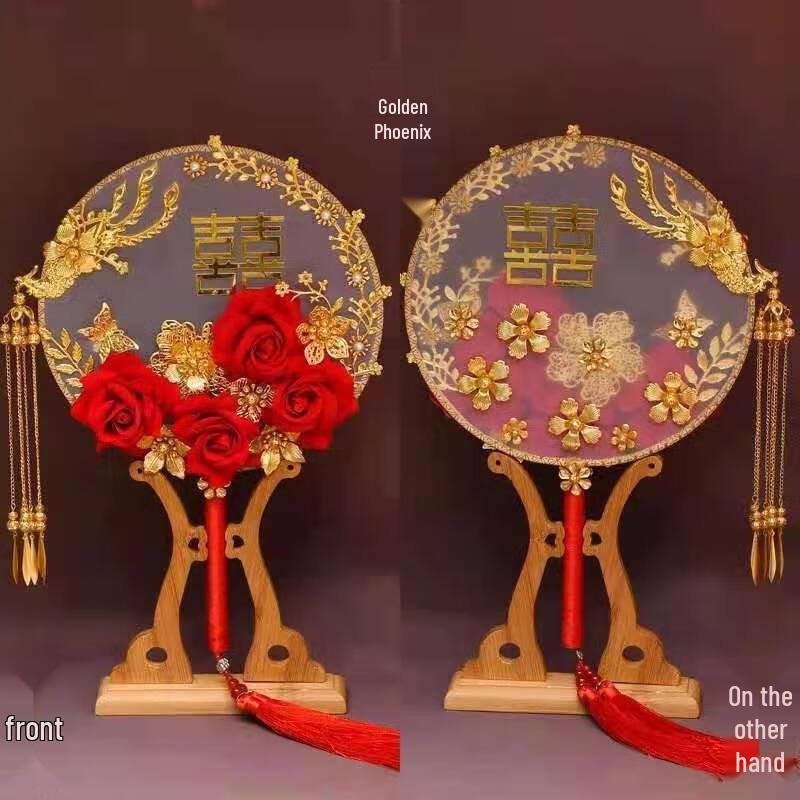 JINGRUIXIANG Китайский свадебный винтажный веер Туань