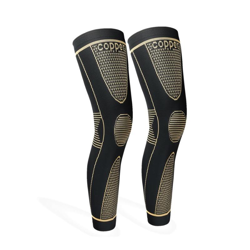 Extended Length Copper Ion Sports Knee Support High Elastic Pressure Non Slip Knee Brace