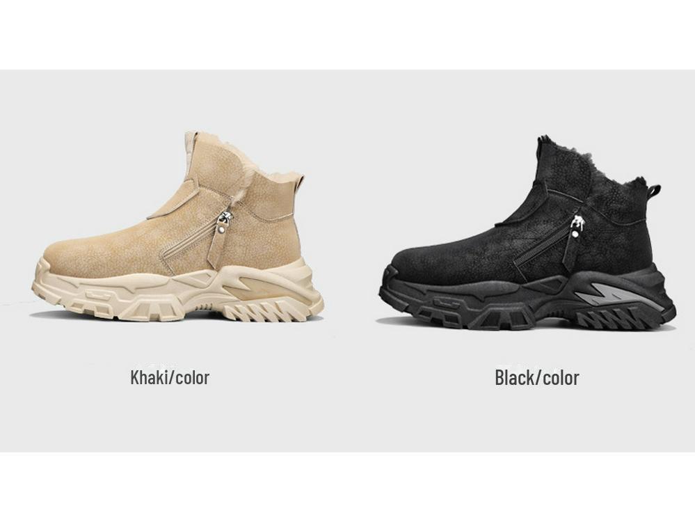 Pánské zimní vysoké nepromokavé sněhule s hřejivou sametovou podšívkou pro outdoor, protiskluzové a pro horolezectví.