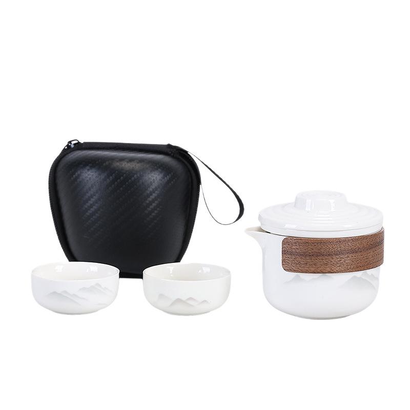 Portable small set travel tea set, one pot, two cups, express cup, outdoor business opening gift, event accompaniment