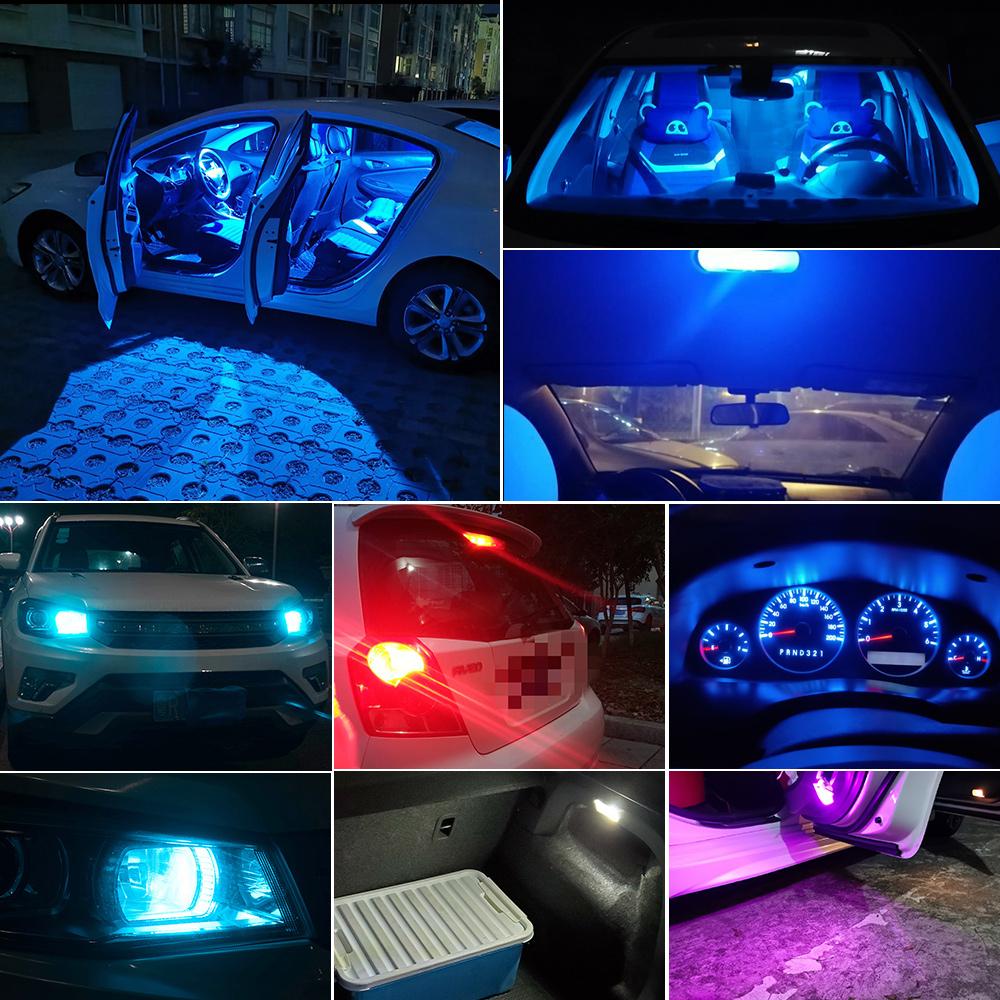 10pcs T10 W5W 194 168 LED Bulbs Reading Light COB Led Auto Dome Lights License Plate Lamp 3000K Ice Blue Amber White for 12V 24V