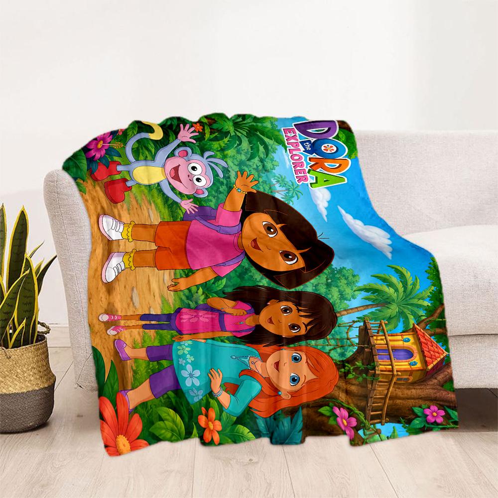 Dora Explorer Blanket Durable Comfort Suitable for Chair Office Seaside for All Seasons Playful Design Ideal Gift For Birthday Valentine'S Day