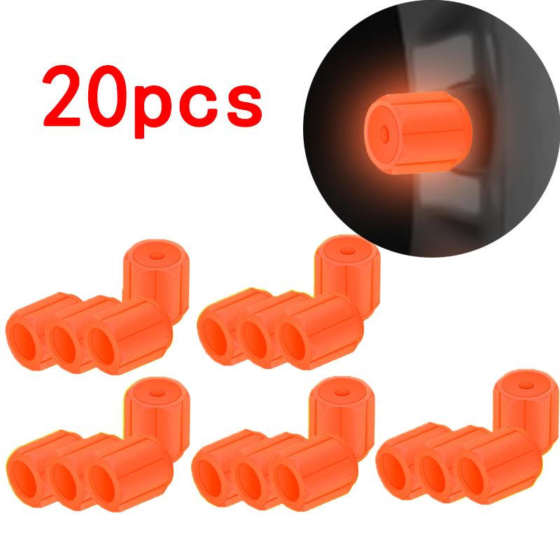 Luminous Tire Valve Caps 6 Colors Car Motorcycle Glowing Valve Cover Car Tire Wheel Hub Styling Tool Auto Accessories 4/8/20pcs Stem Caps1
