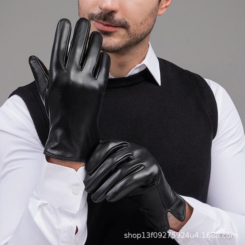 Gloves keep warm wool touch screen simple fashion business wind cold autumn and winter handsome M