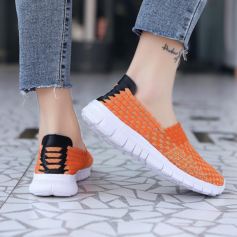 Summer Handmade Slip on Braid Beach Shoes Women Moccasins Plus Size Casual Espadrilles Breathable Sneakers