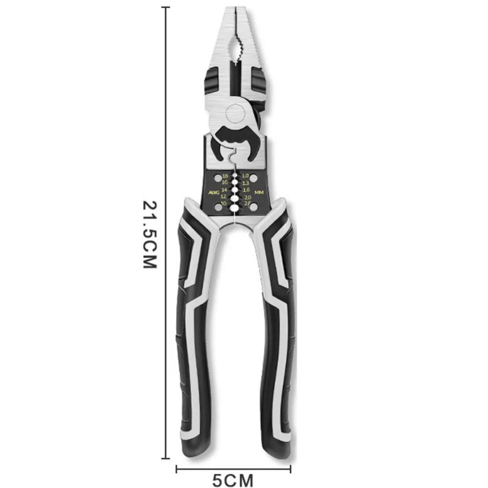 Durable 9-inch Wire Pliers Metal Labor-Saving Removal Pliers Multi-functional Stripping Crimping Pliers Electrician Maintenance