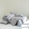 Stripe Bedding Set Plaid Duvet Cover 100% Washed Cotton 4pcs Bedding for Winter Bed with Sheet Pillowcases Home Textiles