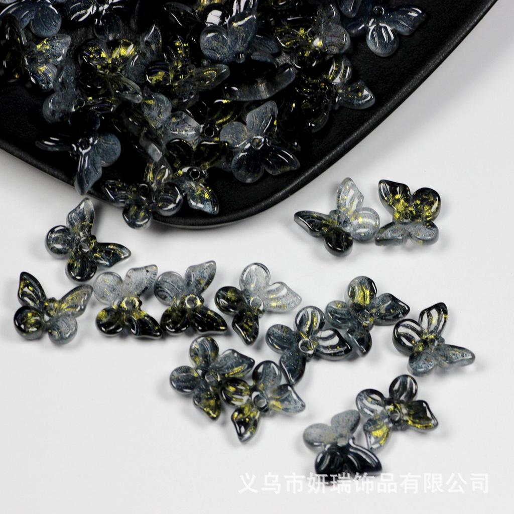 DW50 11mm 50 Stück/Los Schmetterling Farbverlauf Form Glasperlen Exquisite Perlen DIY Handgemachtes Armband Schmuck Material Zubehör