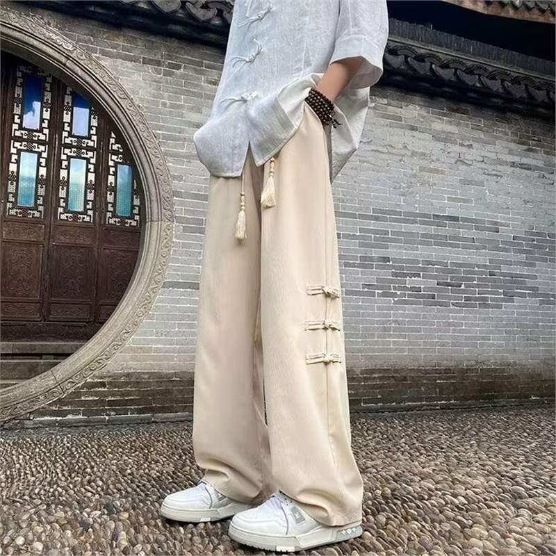 Men's Chinese National Style Long Sleeve Set: Spring/Autumn Pan Buckle Jacket - Versatile Fashion