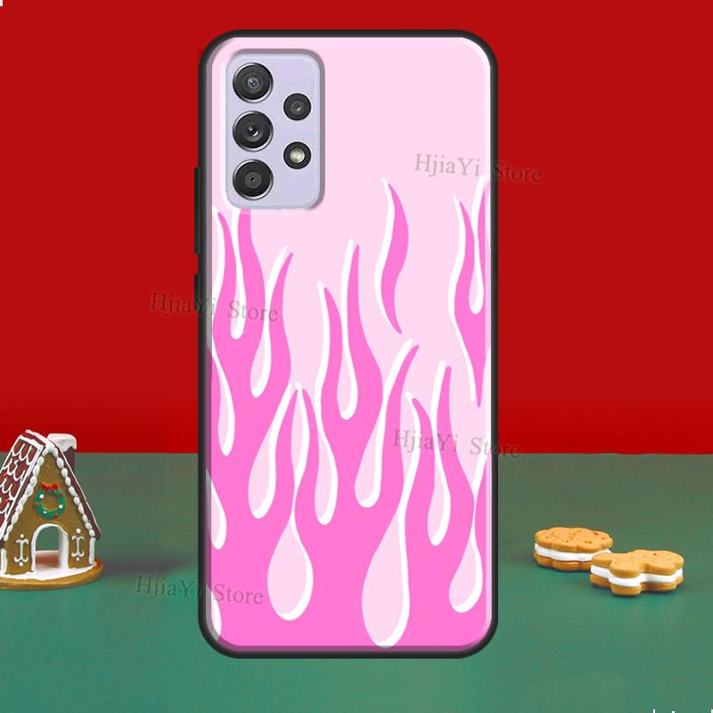 Flame Aesthetic Light Blue Fire Pink Case For Samsung A52 A12 A32 A42 A72 A51 A71 A31 A11 A40 A50 A70 A02S A21S Phone Cover