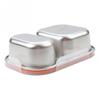 Two Compartment Stainless Steel Food Container Small Snack Box with Secure Lid