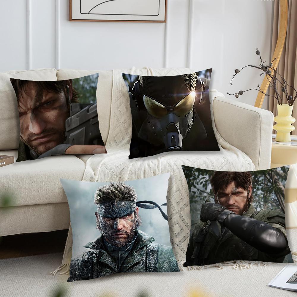 Game Metal Gear Solid Delta Eater Mgs Pillow Case Living Room Accent Couch Back Support Square Lounge Restful Nap Companio