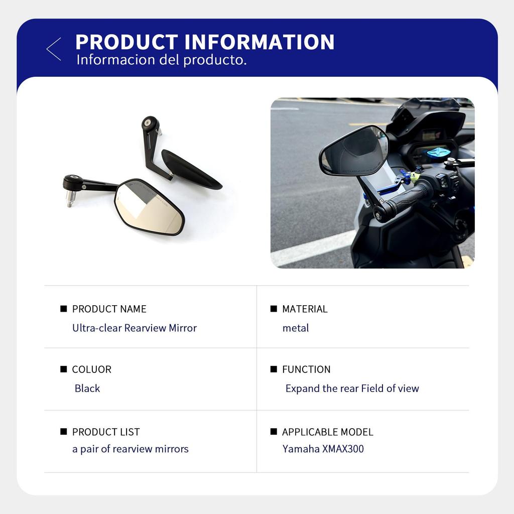 Yamaha XMAX300 Racing Ultra-Clear Rhombus Rearview Handlebar Mirror