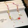 Natural Stone Necklace Sweet Dopamine Pearl Baroque Necklace Simple Collarbone Chain Fashionable Temperament Accessory