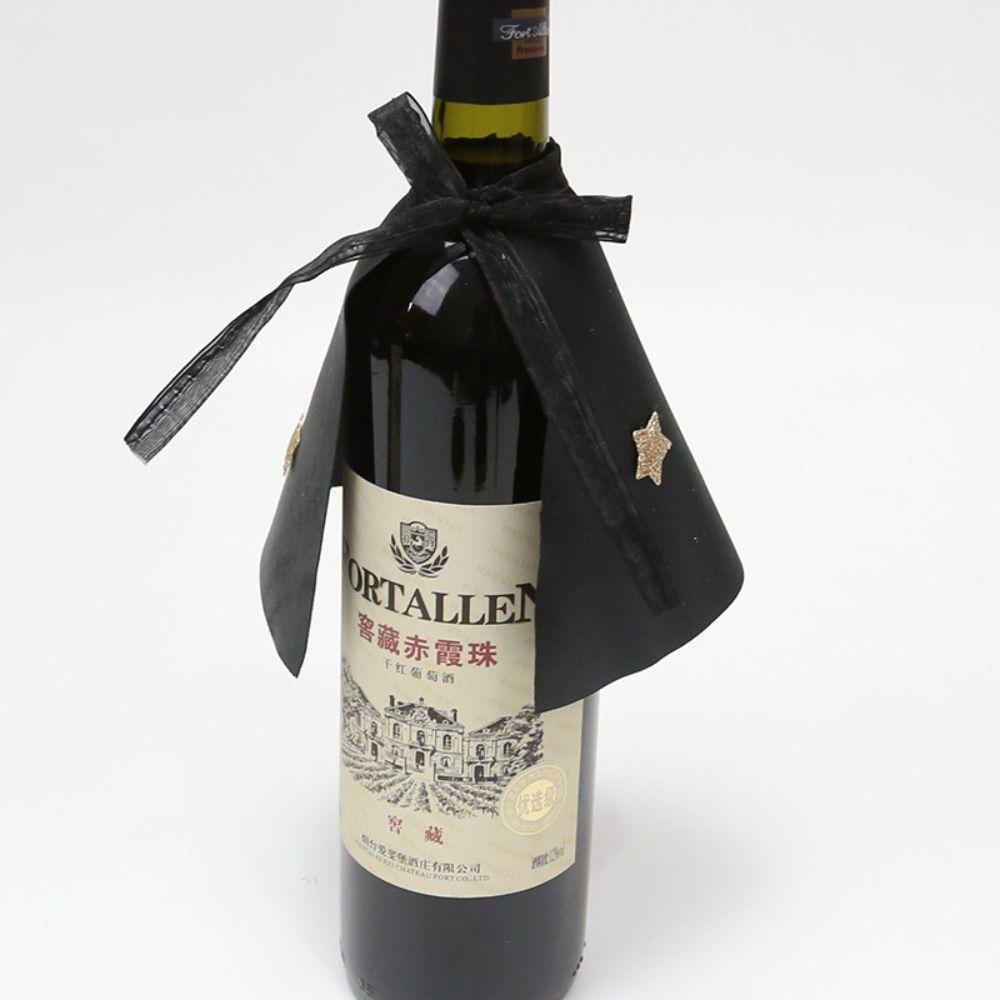 6pcs Cloth Halloween Wine Bottle Topper Mini Wine Bottle Covers Crafts Wine Cap  Table Centerpiece