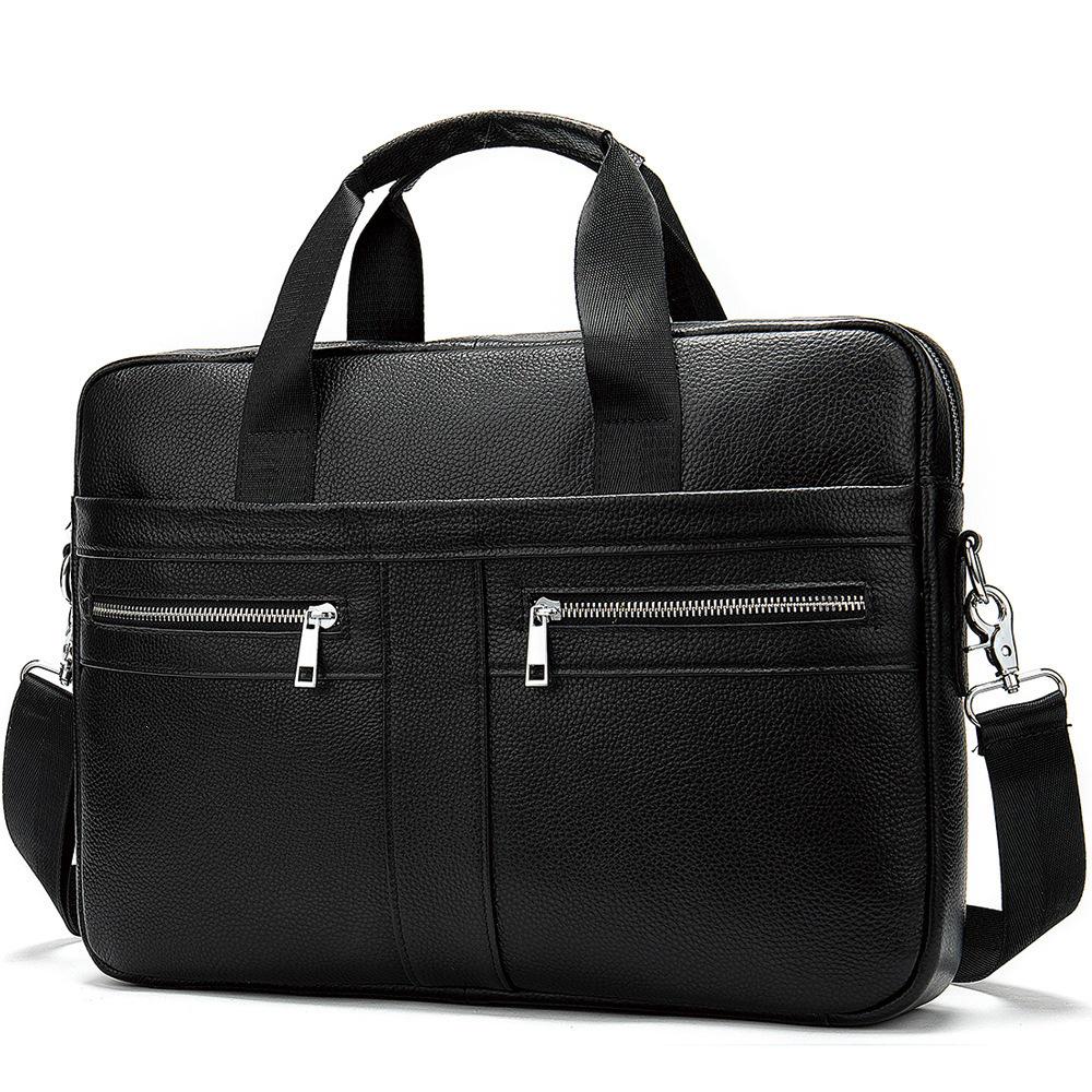 Men's Premium Leather Briefcase: Cowhide Handheld Business/Travel Computer Bag