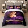 Taylor Swift 3Pcs Bedding Set, Personalized Custom Name Text, 1 Duvet Cover & 2 Pillowcases For Bedroom