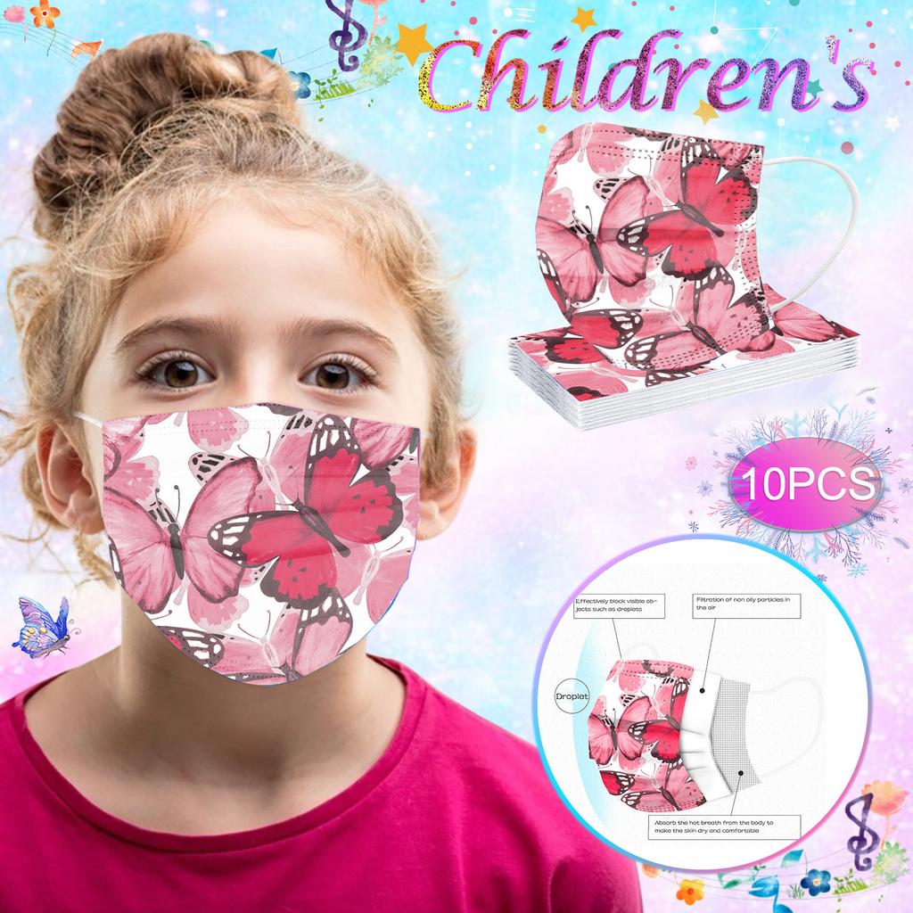 10PC Children's Tie-dyed Disposable Industrial Three Layer Face Mask