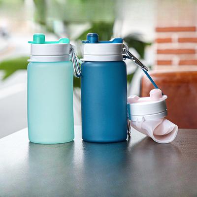 Silicone Folding Cup Portable Cycling Outdoor Sports Water Cup 550ml High Temperature Resistant Water Bottle Gift Bottle