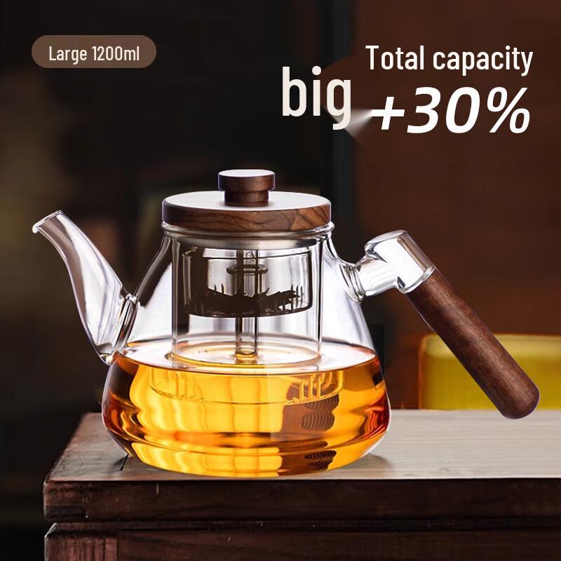Heat-Resistant Glass Tea Kettle & Steamer