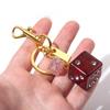 Dice Crystal Drip Alphabet Keychain Student Ladies Bag Pendant Jewelry Gift Pendant Keyring Accessories