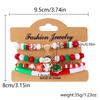 4Pc/Set Merry Christmas Tree Santa Claus Bracelet For Women Xmas Deer Crystal Polymer Clay Beads Woven Bracelet New Year Jewelry