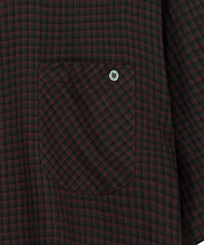 SLOWACID Gingham Check Short Sleeve Shirt [Red]