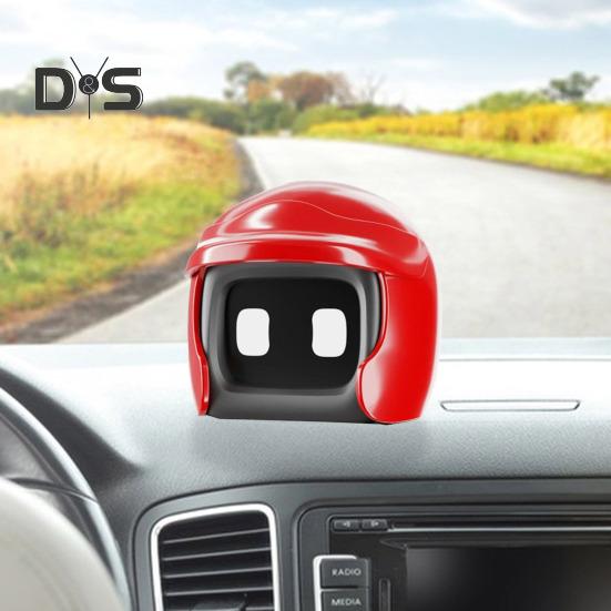 Helm-Auto-Roboter, süßer Fahrkumpel, Roboterfigur, Spielzeugauto, Armaturenbrett, Mini-Ornament, Geschenk für Roboterliebhaber