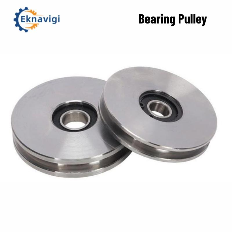 1pcs 45# Steel U-shaped Bearing Steel Wire Rope Pulley Channel Steel Track Wheel Large Iron Door Channel Wheel Guide Wheel