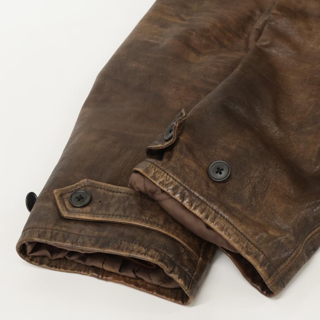 RRL [BYRD EXPDITION] Cowhide Shearling Lambskin Double-Breasted Flight Car coat M BrownUsed