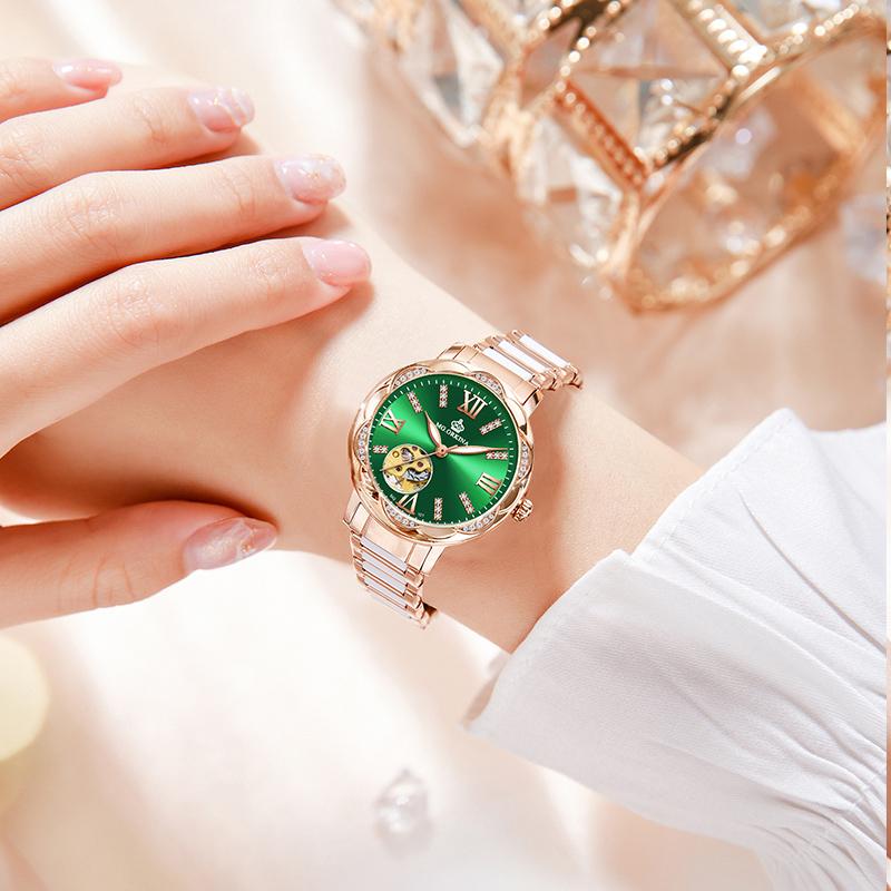 ORKINA New Women's Skeleton Automatic Mechanical Watch Luxury Brand Female Wrist Watch Wedding Gift