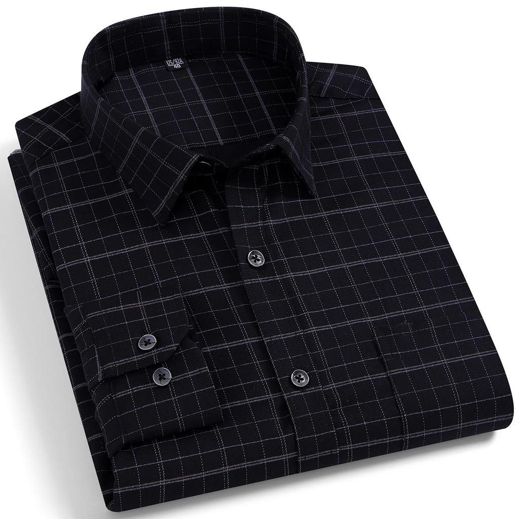 Quality Stretch Men Shirt Viscose Fiber Long Sleeve Anti-wrinkle Non-ironing Regular Fit  Casual Business Office Stretch Shirt