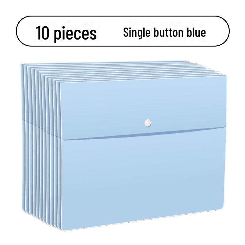 A4 Thickened PP Snap Button File Bag for Documents and Policies