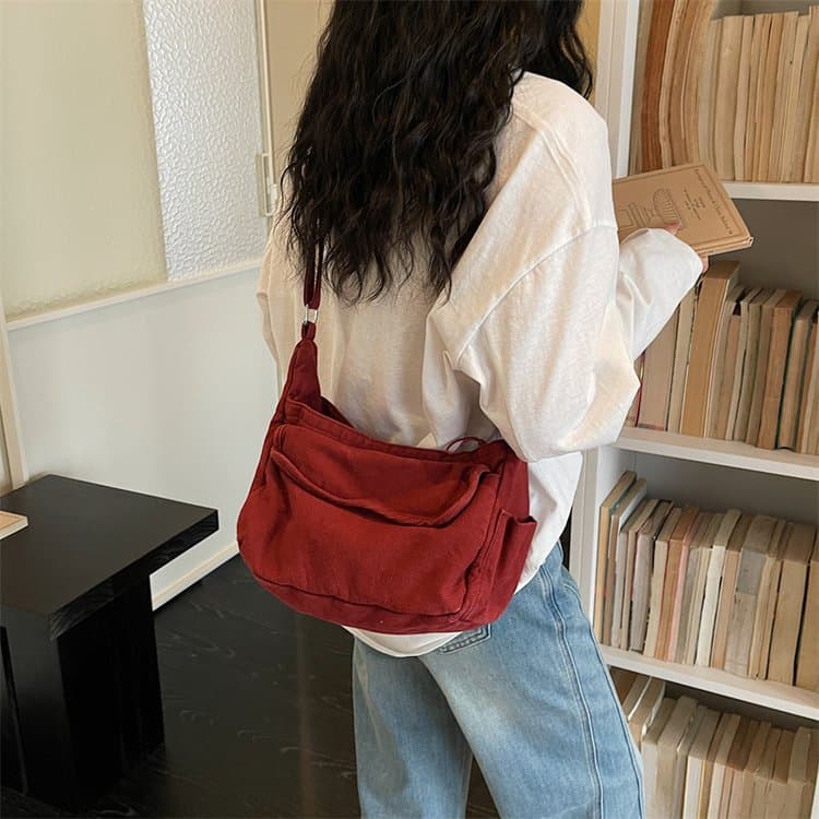 Gewaschene Canvas-Umhängetasche Damen-Achseltasche