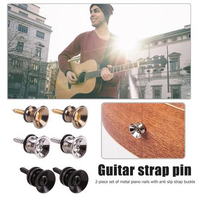 40-2pcs Metal Guitar Button Electric Bass Strap Locking Pegs Metal End Ukulele Buckle Lock Pins Parts Guitar Accessories Multi C