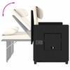 Adjustable Garden Bench with Cushions Black Poly Rattan
