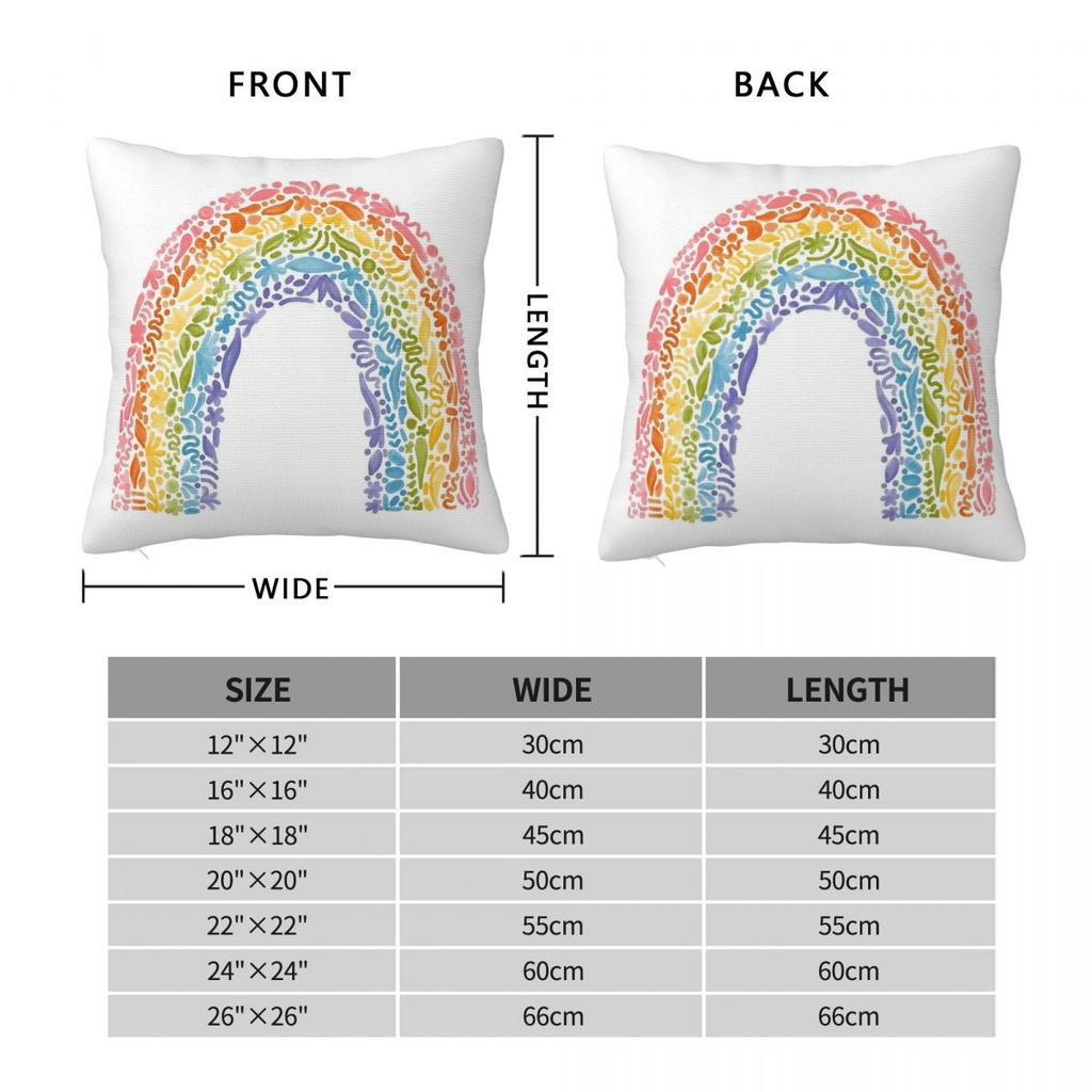 Floral Arch Rainbow Square Pillowcase Polyester Linen Velvet Printed Zip Decorative Throw Pillow Case Car Cushion Cover