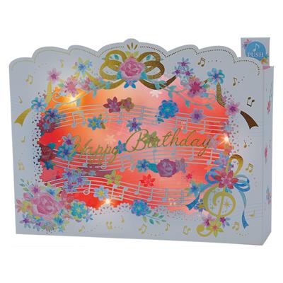 Sanrio Melody Card Birthday Musical Notes and BIRTHDAY TO Music Box Ships SANRIO 832197 Card, Laser-Cut Flowers, "HAPPY YOU," Card, Internationally,