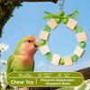 Ring-shaped Wooden Parrot Chewing Colorful Beads Solid Wood Bird Foraging Swing Bite Resistant Chewing Exercise