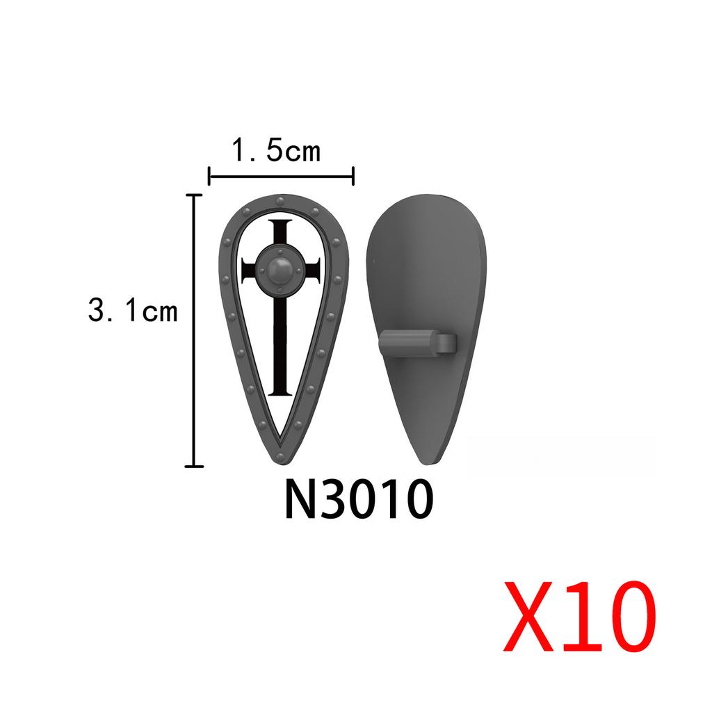 Medieval Military Castle Knight Accessories Building Block Roman Figure Soldier Crusader Viking Shield Armor Eagle Brick Toy S01