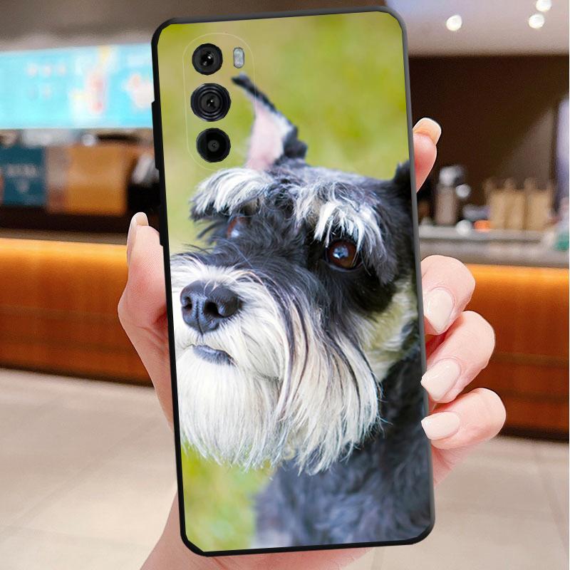 Phone Case For Motorola Edge 50 40 Pro 60 50 40 30 Ultra Neo Fusion Moto G85 G72 G53 G54 G84 G13 G32 Schnauzer Puppy Dog Art
