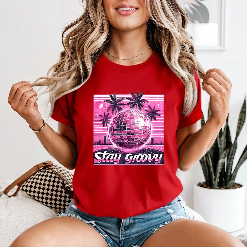 Stay Groovy Disco Ball 80s Party Retro Unisexs TShirt 2XL